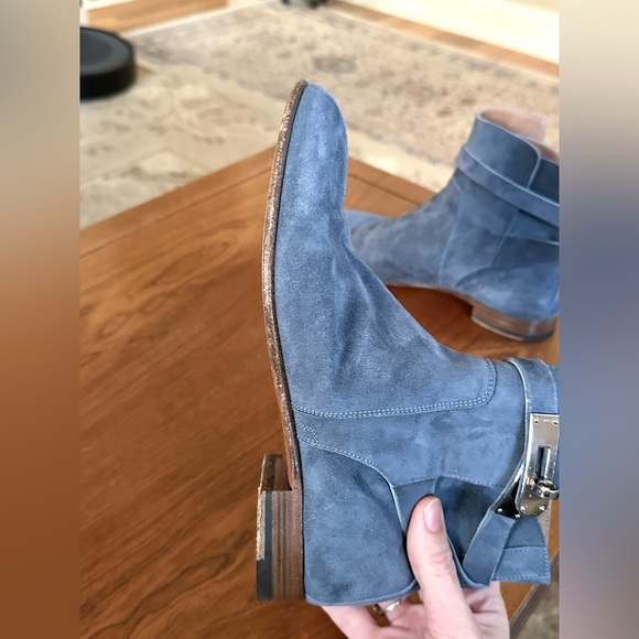 Hermès Neo Kelly Ankle Boots in Blue Suede | Size 36 (5.5 US) | Rare blue agris - Picture 8 of 12